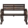 2 Person Wagon Wheel Wooden Bench