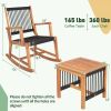 Wooden 3 Piece Patio Rocking Chair Furniture Set