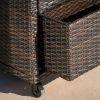 Sturdy Resin Wicker Serving Bar Cart with Tray