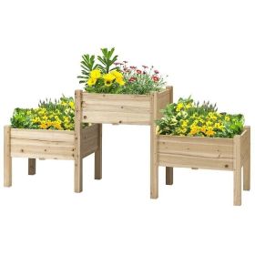 FarmHouse 3 Wooden Raised Garden Beds