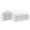 19.5 Ft x 9.8 Ft Outdoor Greenhouse w/ White PE Cover