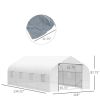 19.5 Ft x 9.8 Ft Outdoor Greenhouse w/ White PE Cover