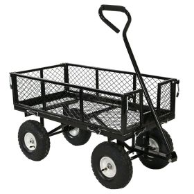 Heavy Duty Black Steel Garden Cart