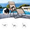 3 Piece Folding Lounge Chair Set; Tan