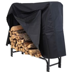 Indoor/Outdoor Metal Firewood Rack with Cover