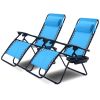 Set of 2 Blue Folding Zero Gravity Lounge Chair