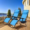 Set of 2 Blue Folding Zero Gravity Lounge Chair