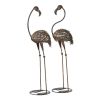Set of 2 Metal Flamingo Garden Statue Set