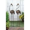 Set of 2 Metal Flamingo Garden Statue Set