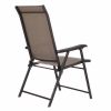Set of 2 Folding Brown Patio Chairs