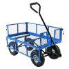 Heavy Duty Blue Steel Garden Cart