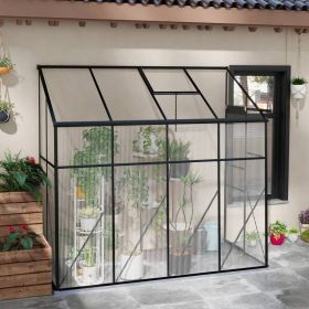 Polycarbonate Lean-to Greenhouse; 8.3 ft x 4.1 ft