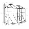 Polycarbonate Lean-to Greenhouse; 8.3 ft x 4.1 ft