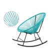 Patio Rocking Chair Bistro Set; Teal