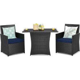 PE Rattan 3 Piece Patio Furniture Set
