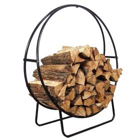 Modern Black Metal Firewood Log Rack