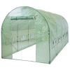 7 x 15 Ft Greenhouse with Steel Frame and Green PE Cover