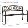 Cast Iron Garden Bench with Bird Pattern Backrest
