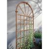 77-inch Vinyl Lattice Garden Trellis with Arched Top; Light Brown
