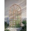 77-inch Vinyl Lattice Garden Trellis with Arched Top; Light Brown