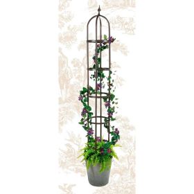 Bronze Finish 60-inch Steel Obelisk Trellis