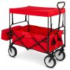 Collapsible Utility Wagon with Canopy; Red