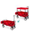 Collapsible Utility Wagon with Canopy; Red