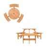 Outdoor Round Wood Picnic Table Bench Set
