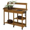 Patio Wooden Potting Bench with Sink