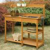 Patio Wooden Potting Bench with Sink