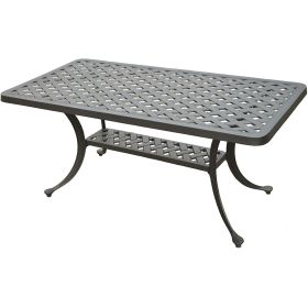 Solid Cast Aluminum Patio Dining Table; Charcoal
