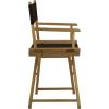 Solid Wood Frame Patio Directors Chair with Black Seat