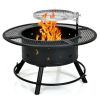 Outdoor Wood Burning Fire Pit and Grill Grate