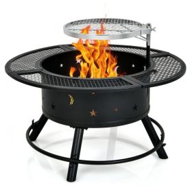 Outdoor Wood Burning Fire Pit and Grill Grate