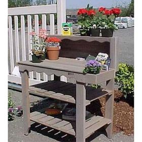 Cedar Wood Bakers Rack Potting Bench