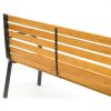 Garden Bench with Wood Slats and Curved Armrests