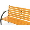 Garden Bench with Wood Slats and Curved Armrests