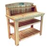 Natural Cedar Wood Potting Bench with Shelves