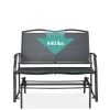 Mesh Patio Loveseat Glider with Armrests; Charcoal