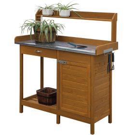 Potting Bench Storage Cabinet with Stainless Steel Top