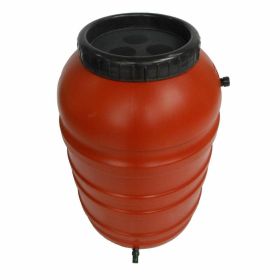 Terra Cotta HDPE Plastic 55-Gallon Rain Barrel with Spigot