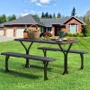 Black Rectangular Picnic Table with Bench