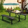 Black Rectangular Picnic Table with Bench