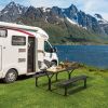 Black Rectangular Picnic Table with Bench