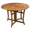 Folding Wood Patio Dining Table with Umbrella Hole