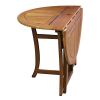 Folding Wood Patio Dining Table with Umbrella Hole