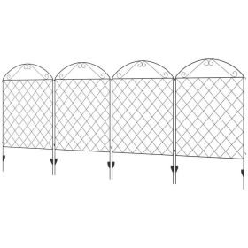Foldable Arch Trellis Fence; 4 Pack