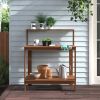 Solid Meranti Wood Potting Bench with Bottom Shelf