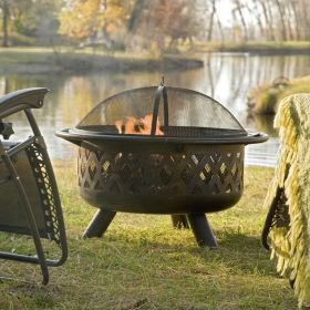 Bronze Fire Pit with Grill Grate