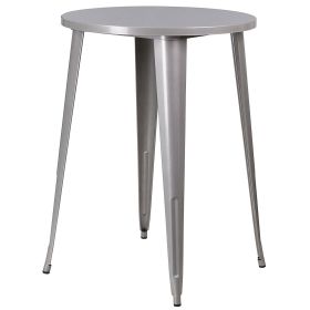Outdoor 30-inch Round Metal Bar Table